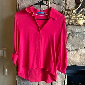 Alice+ Olivia red silk top